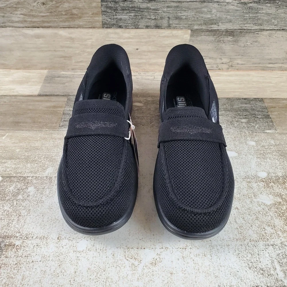 SKECHERS On The Go Radiant Bonnie Womens Loafers Sz 9 Black Slip On Round Toe